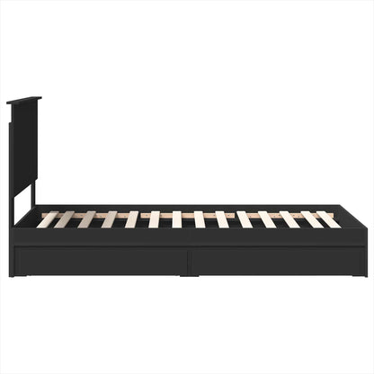 Letto con Contenitore Nero 75 x 190 cm Legno multistrato | homemem39