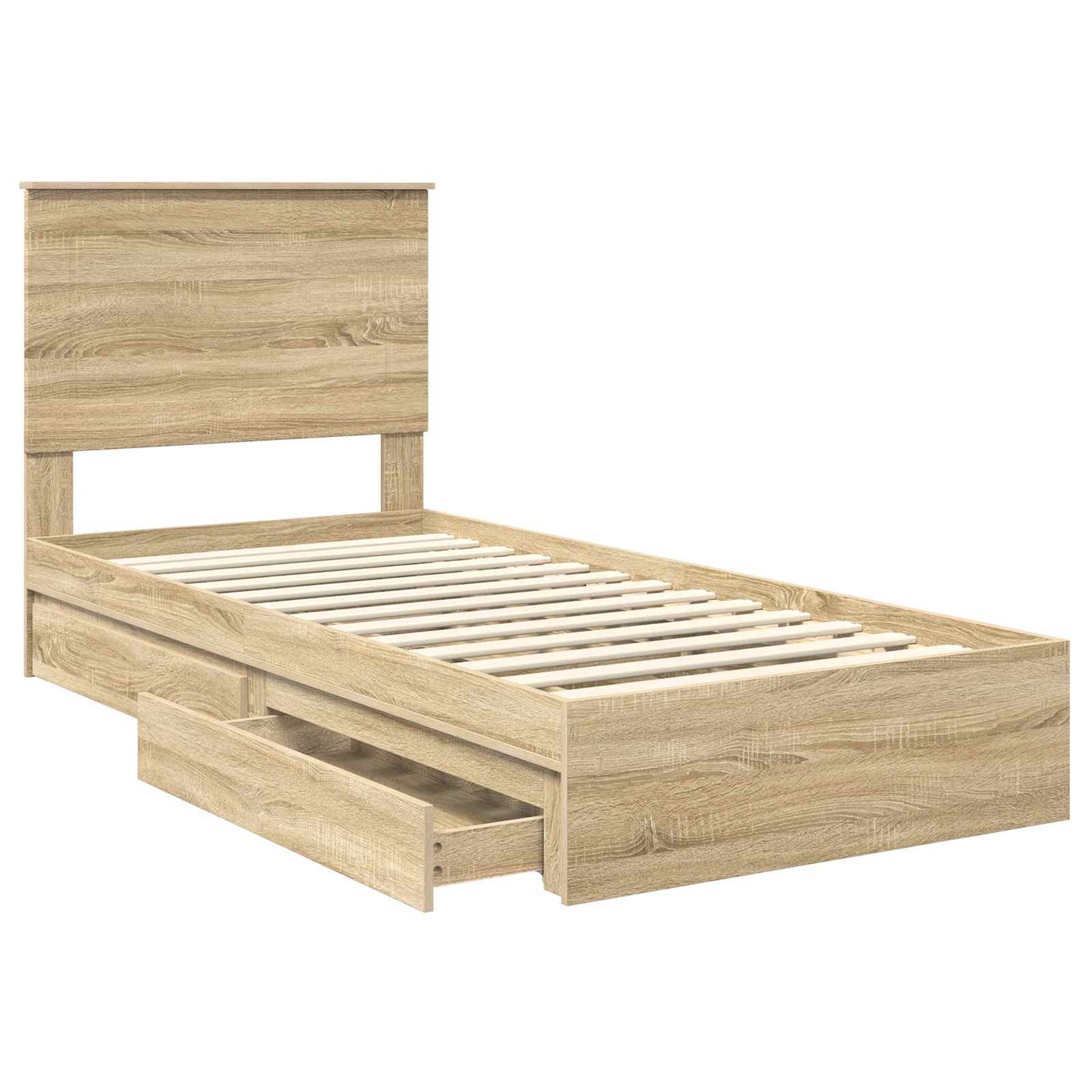 Letto con Contenitore con testiera Rovere Sonoma 75 x 190 cm | homemem39