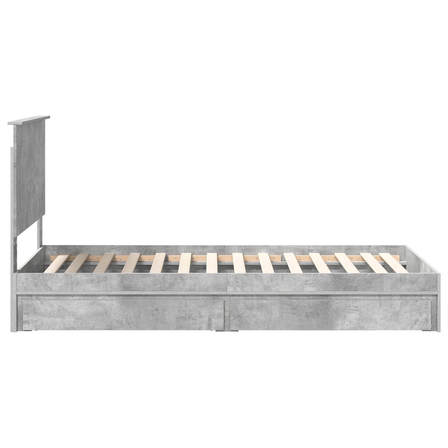 Letto con Contenitore con testiera Grigio cemento 75 x 190 cm | homemem39