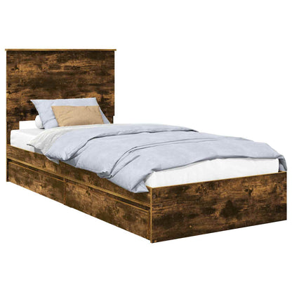 Letto con Contenitore Rovere fumé 75 x 190 cm Legno multistrato | homemem39