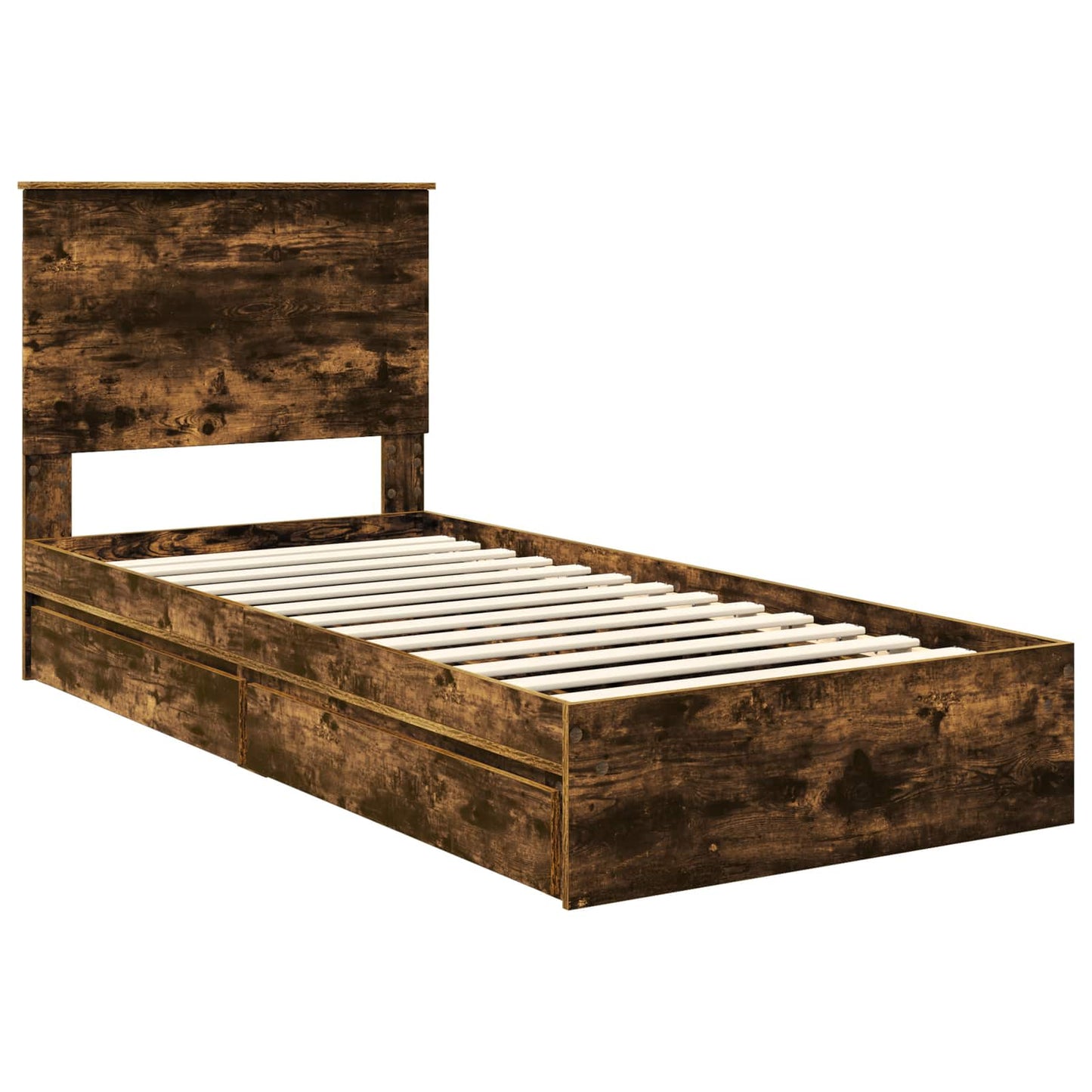 Letto con Contenitore Rovere fumé 75 x 190 cm Legno multistrato | homemem39