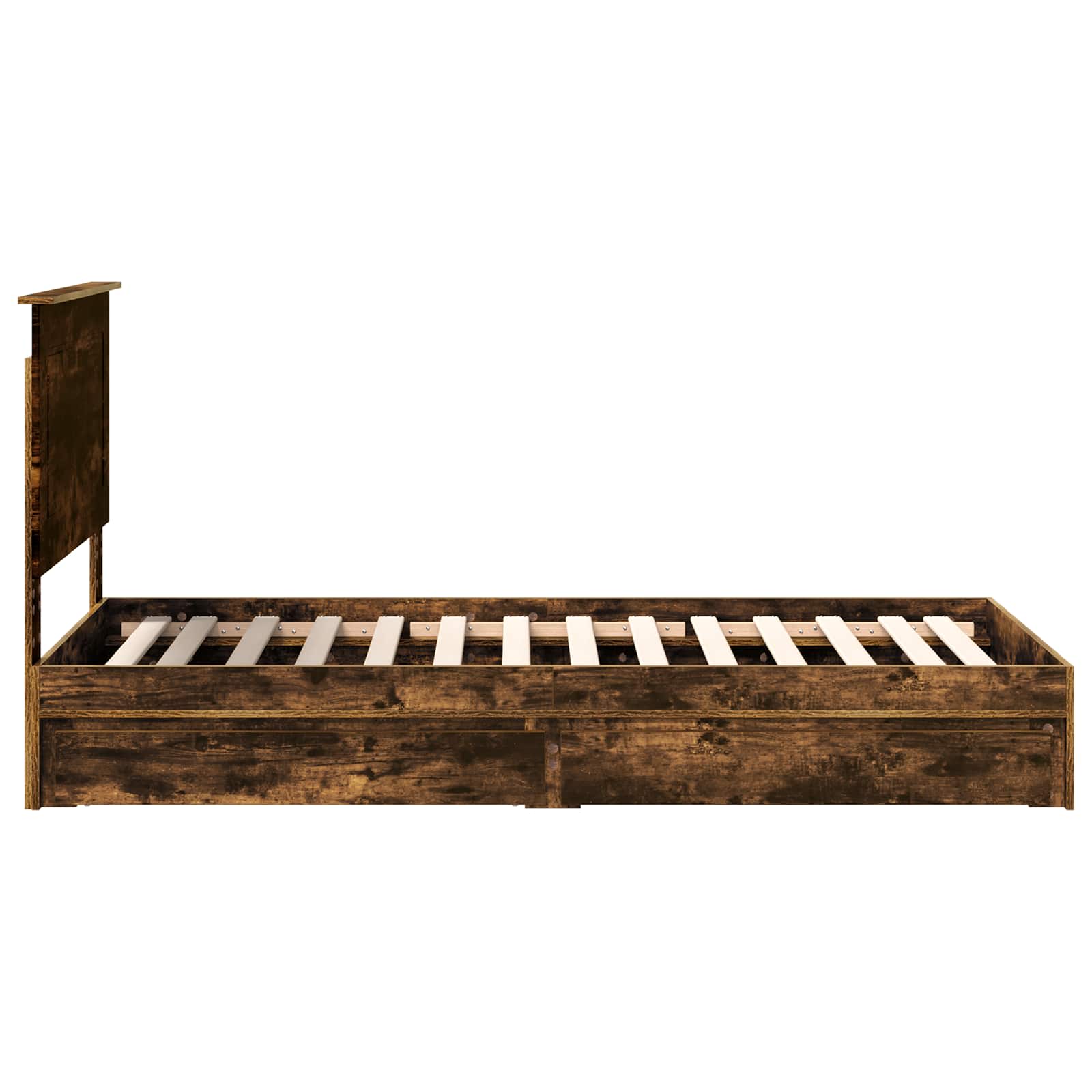 Letto con Contenitore Rovere fumé 75 x 190 cm Legno multistrato | homemem39