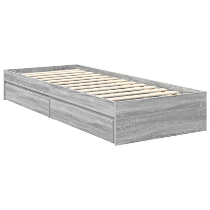 Letto con Contenitore con testiera Grigio Sonoma 75 x 190 cm | homemem39