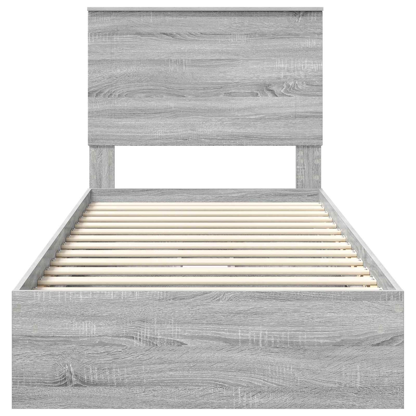 Letto con Contenitore con testiera Grigio Sonoma 75 x 190 cm | homemem39