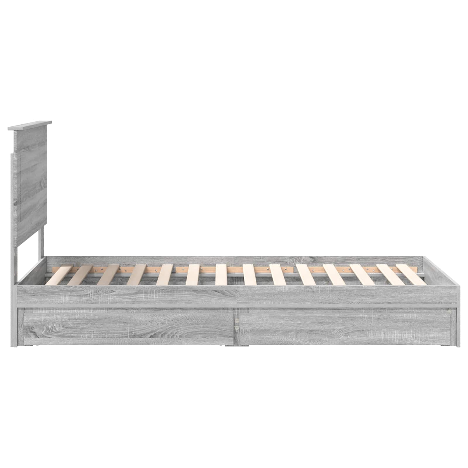 Letto con Contenitore con testiera Grigio Sonoma 75 x 190 cm | homemem39