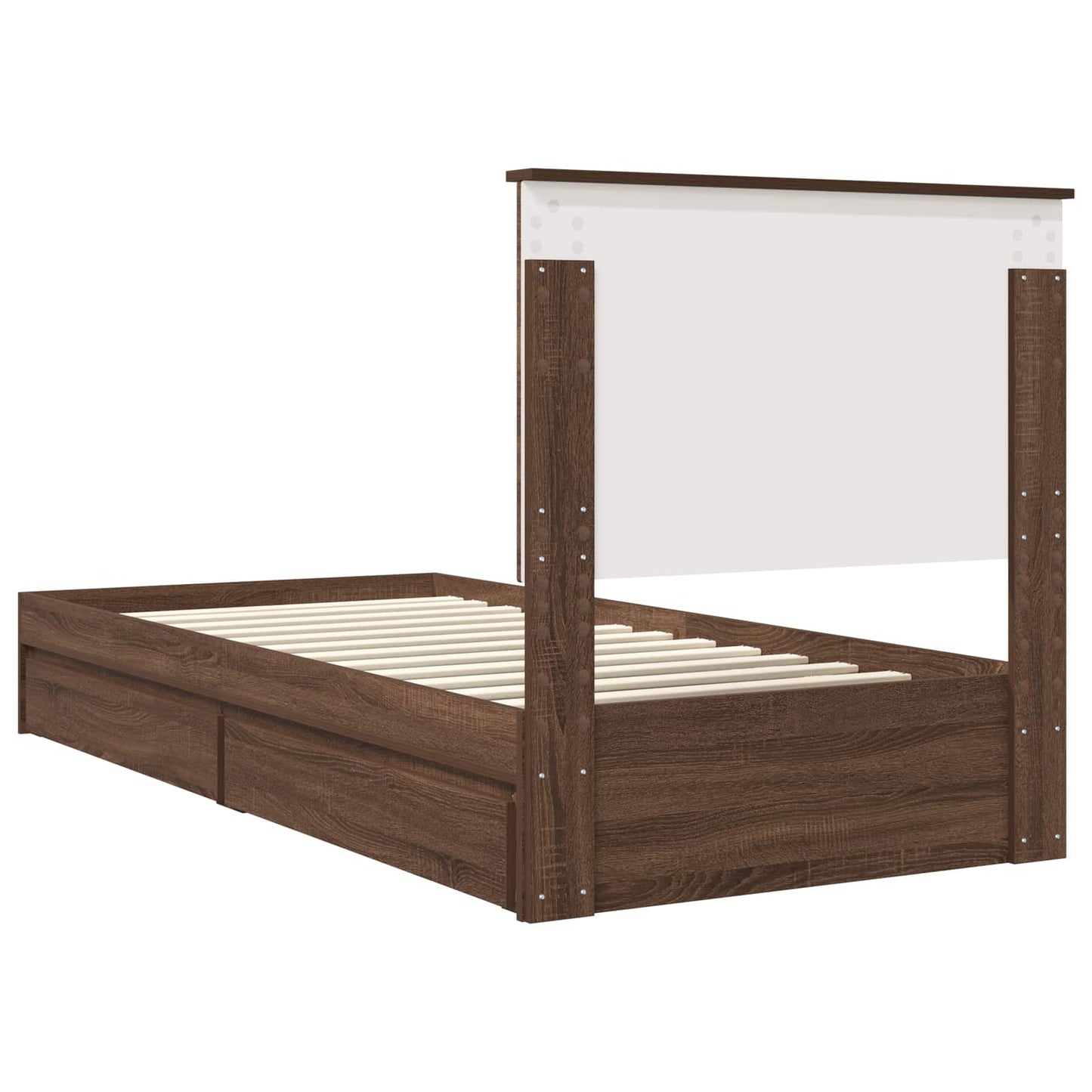 Letto con Contenitore con testiera Rovere Marrone 75 x 190 cm | homemem39