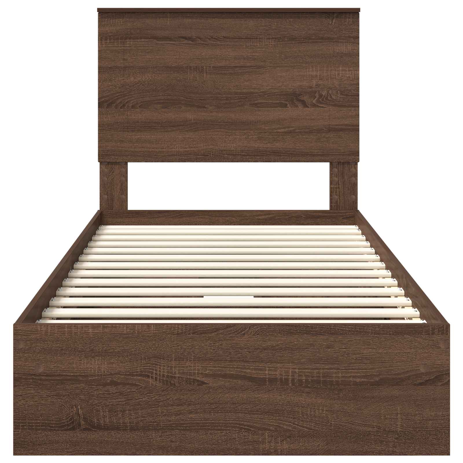 Letto con Contenitore con testiera Rovere Marrone 75 x 190 cm | homemem39