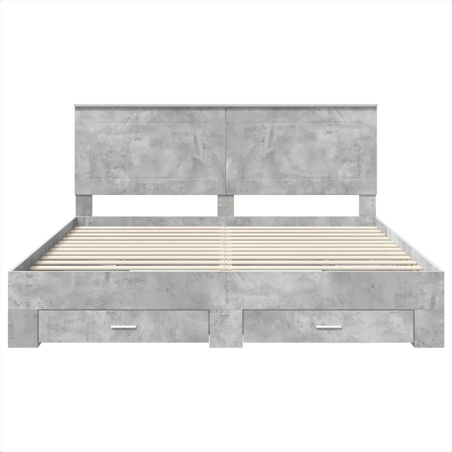 Struttura del letto con testiera Grigio cemento 200 x 200 cm | homemem39