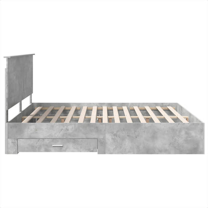 Struttura del letto con testiera Grigio cemento 200 x 200 cm | homemem39