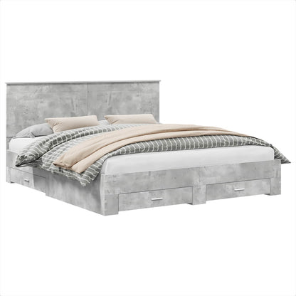Struttura del letto con testiera Grigio cemento 180 x 200 cm | homemem39