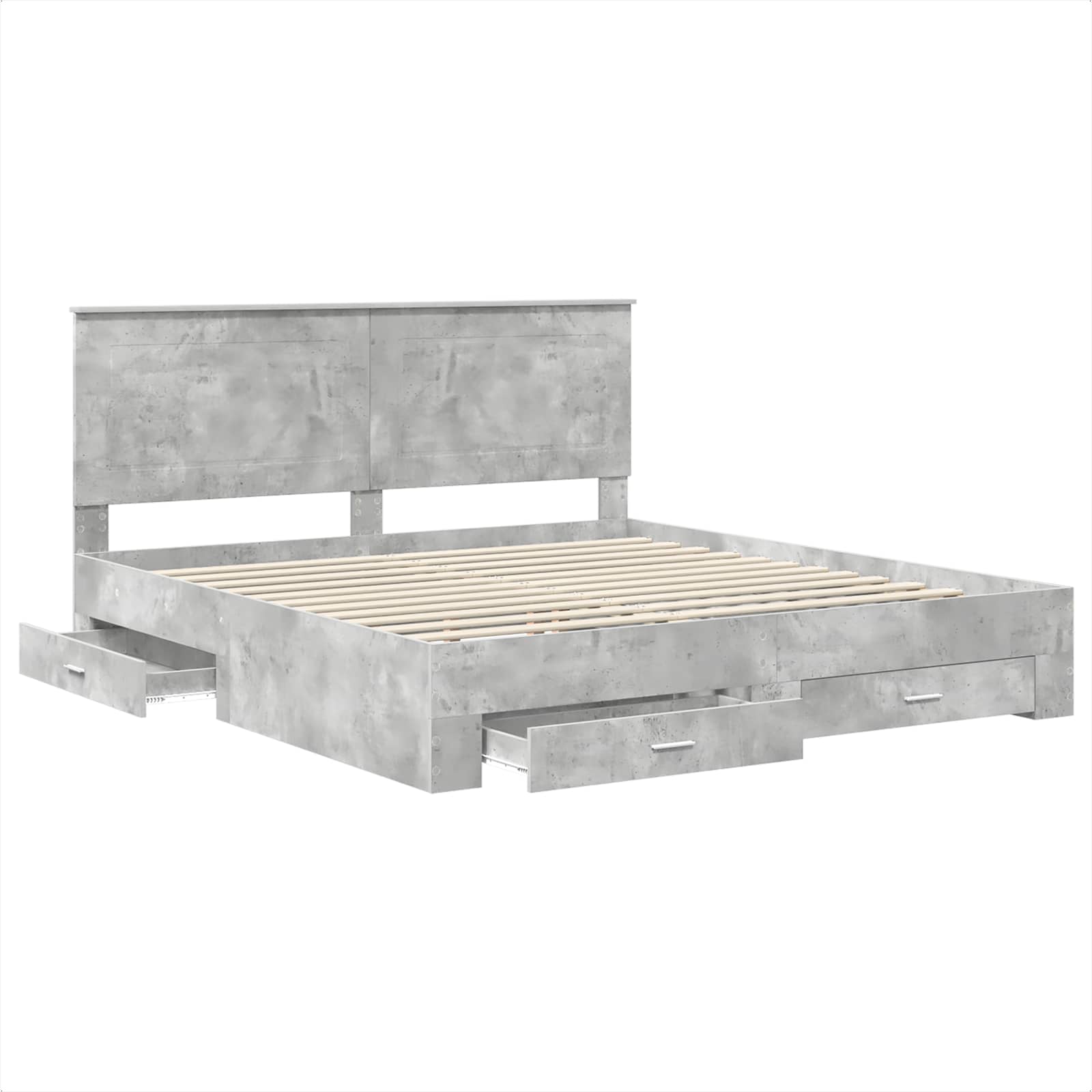 Struttura del letto con testiera Grigio cemento 180 x 200 cm | homemem39