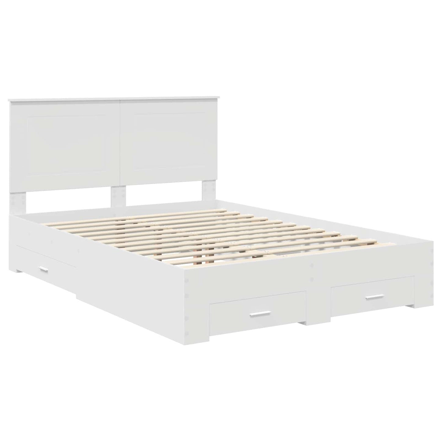 Struttura del letto Bianco 160 x 200 cm Legno multistrato | homemem39