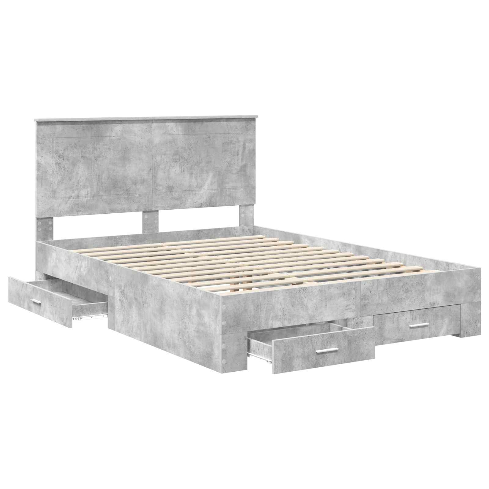 Struttura del letto con testiera Grigio cemento 160 x 200 cm | homemem39
