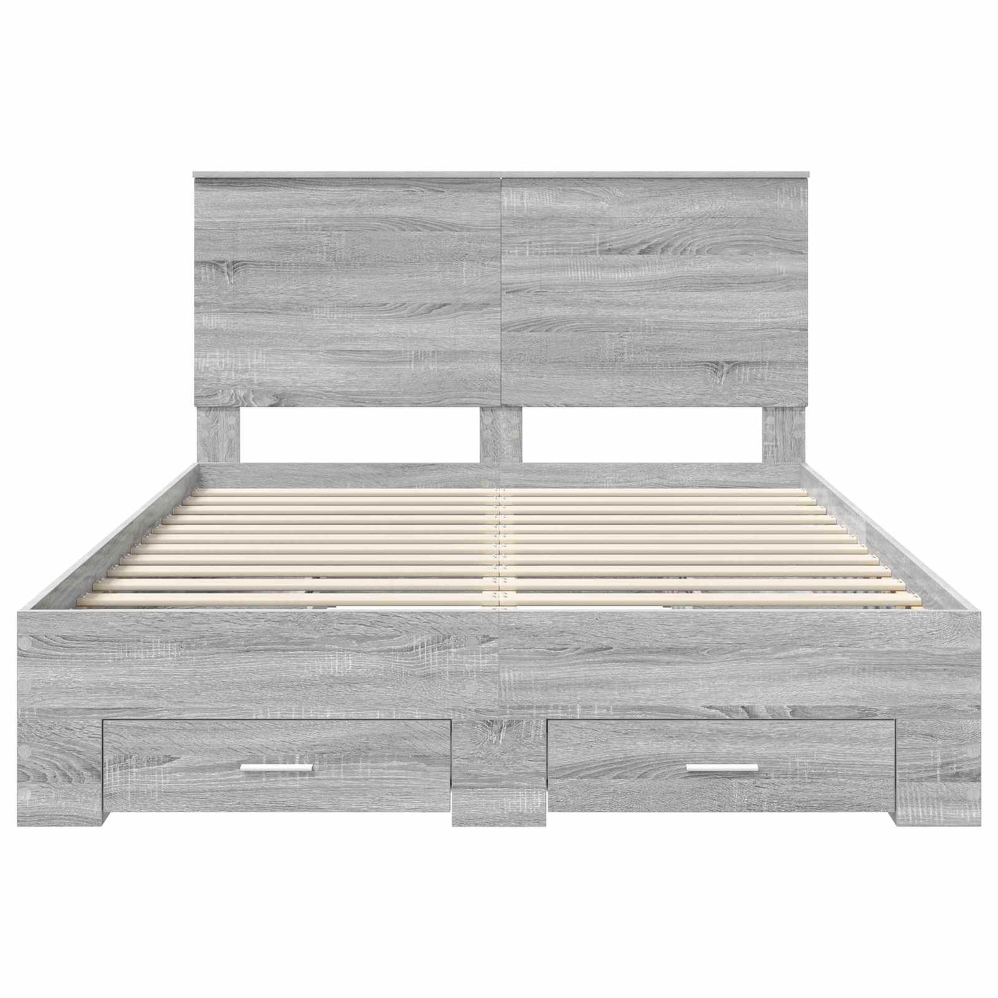 Struttura del letto con testiera Grigio Sonoma 160 x 200 cm | homemem39