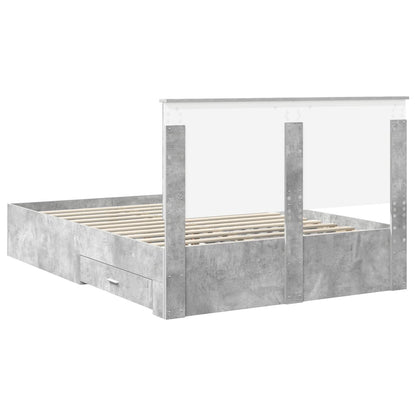 Struttura del letto con testiera Grigio cemento 150 x 200 cm | homemem39