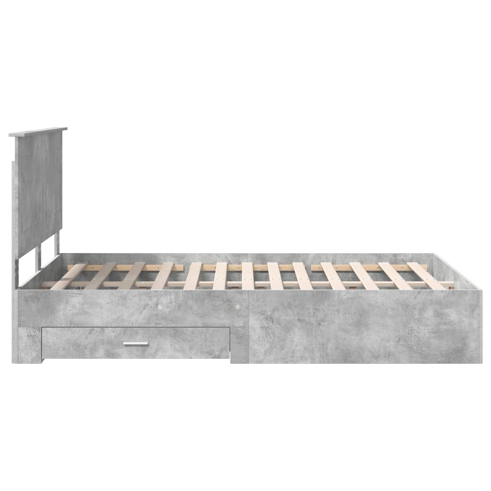 Struttura del letto con testiera Grigio cemento 140 x 190 cm | homemem39