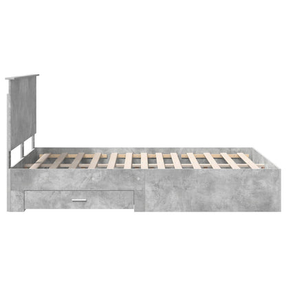 Struttura del letto con testiera Grigio cemento 140 x 190 cm | homemem39