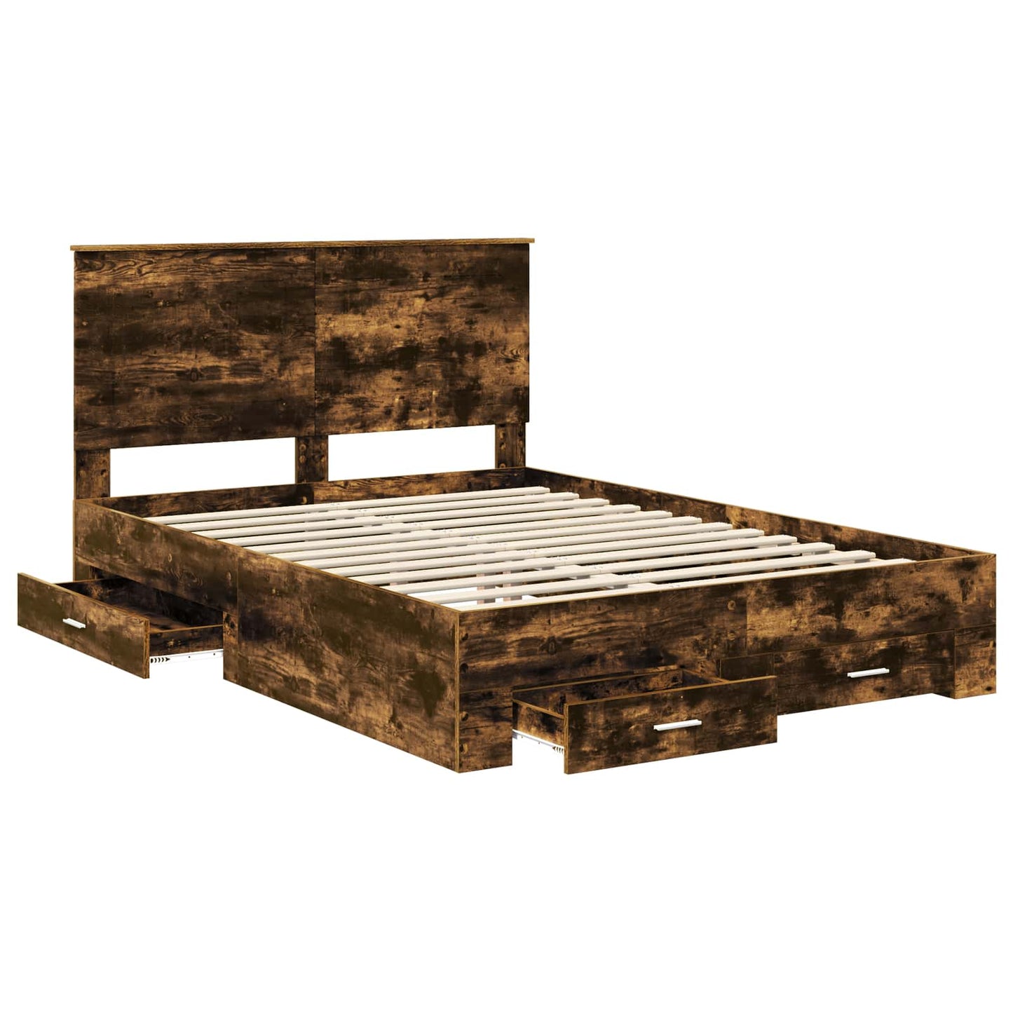 Struttura del letto Rovere fumé 140 x 190 cm Legno multistrato | homemem39