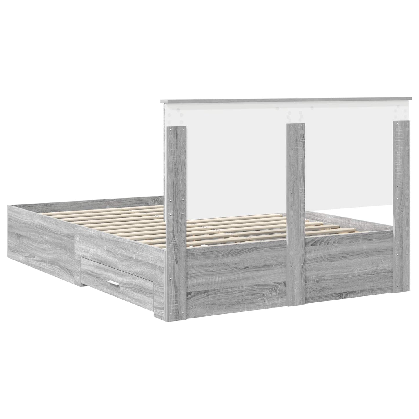 Struttura del letto con testiera Grigio Sonoma 140 x 190 cm | homemem39