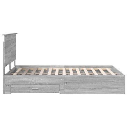 Struttura del letto con testiera Grigio Sonoma 140 x 190 cm | homemem39