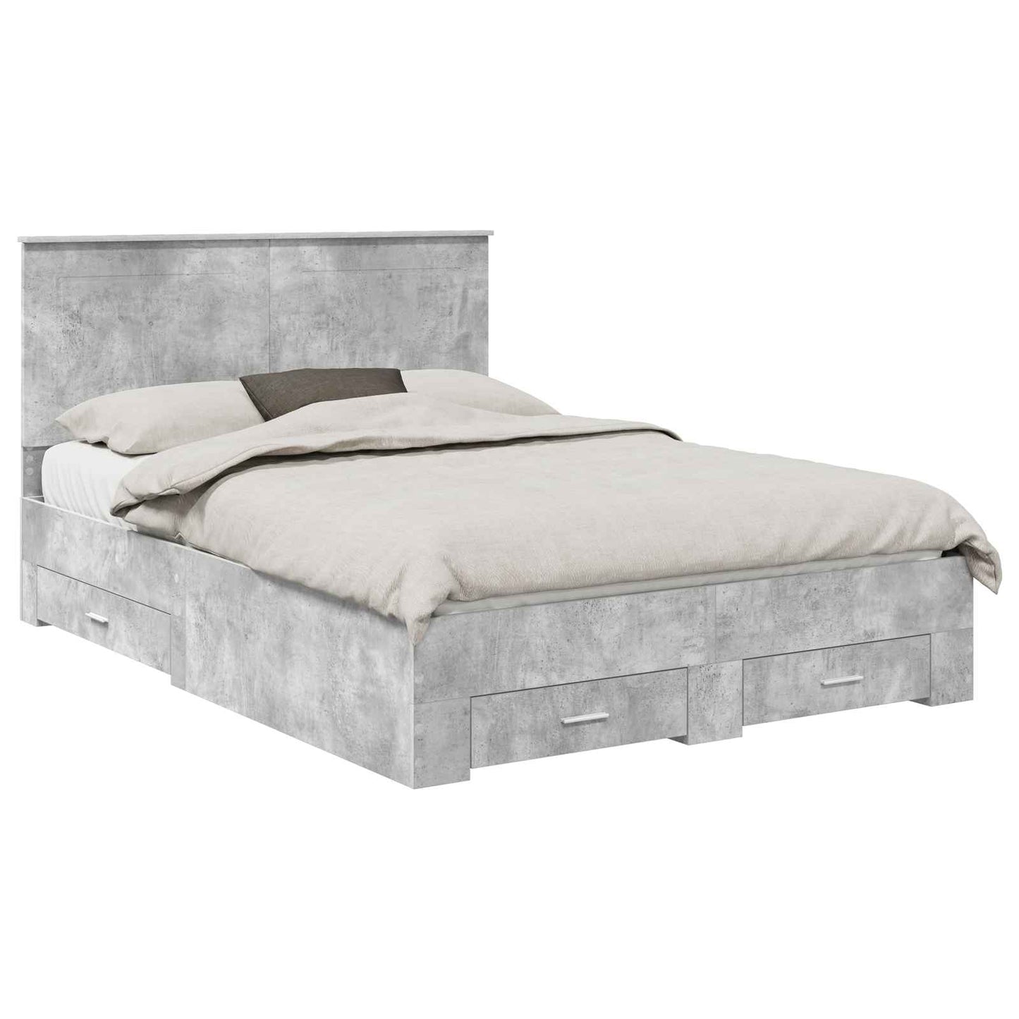 Struttura del letto con testiera Grigio cemento 140 x 200 cm | homemem39