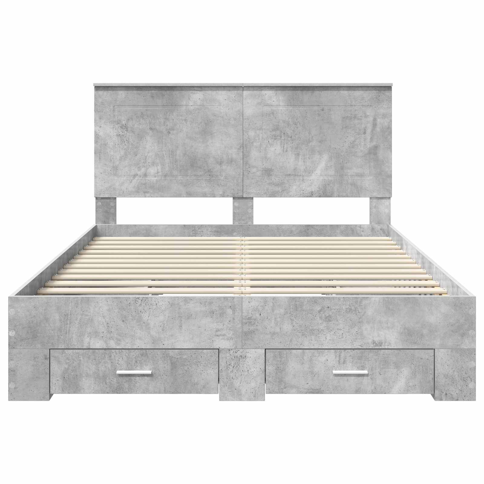 Struttura del letto con testiera Grigio cemento 140 x 200 cm | homemem39
