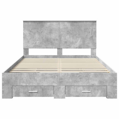 Struttura del letto con testiera Grigio cemento 140 x 200 cm | homemem39