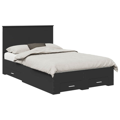 Struttura del letto Nero 135 x 190 cm Legno multistrato | homemem39
