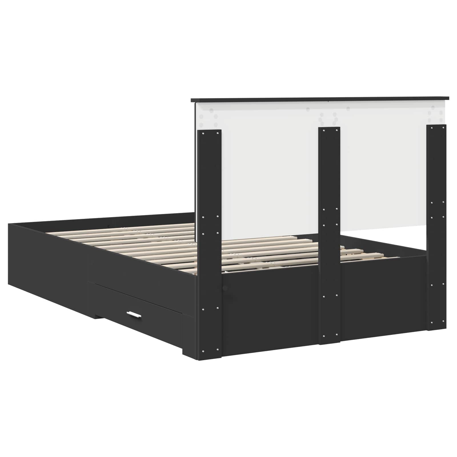 Struttura del letto Nero 135 x 190 cm Legno multistrato | homemem39