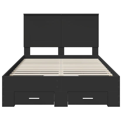 Struttura del letto Nero 135 x 190 cm Legno multistrato | homemem39