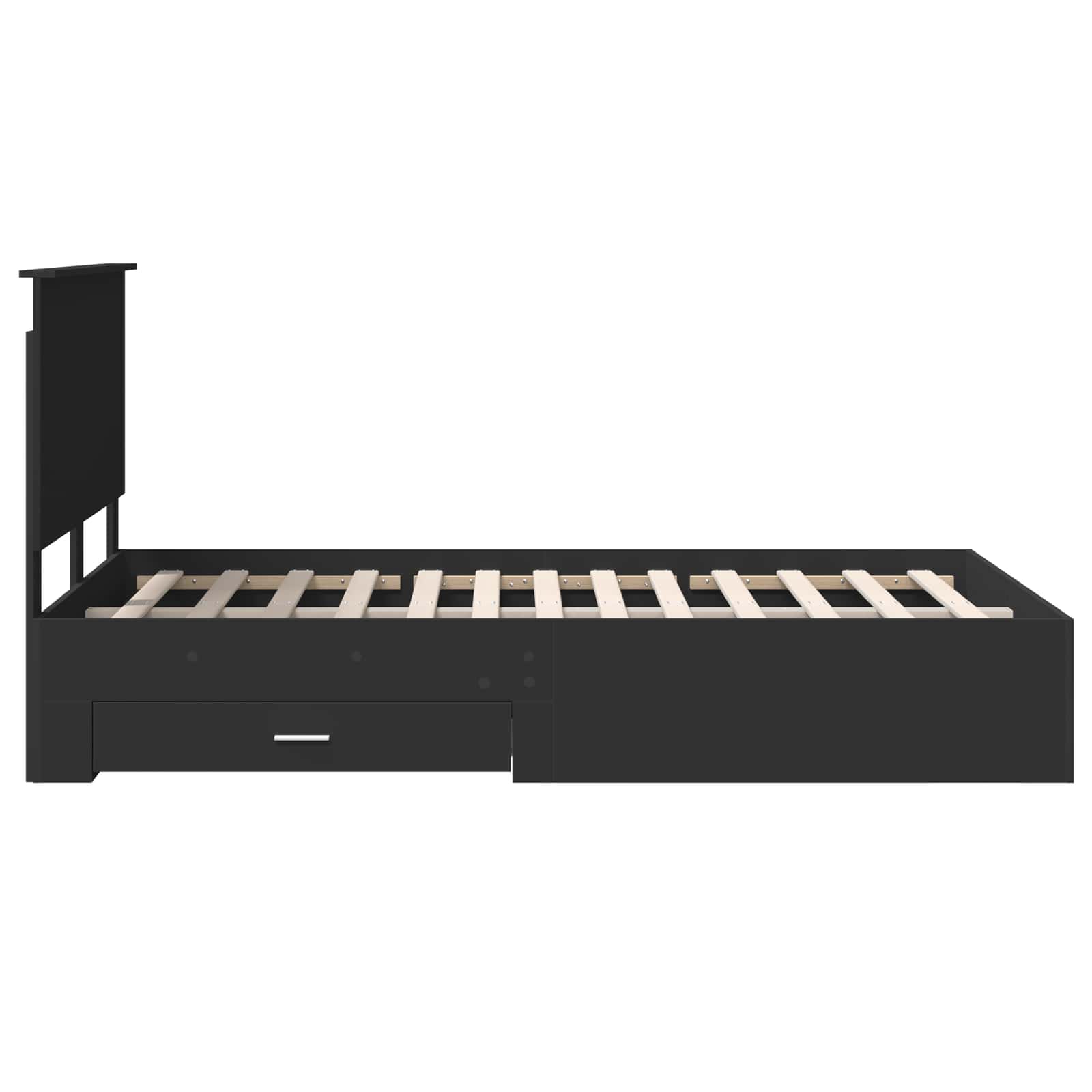 Struttura del letto Nero 135 x 190 cm Legno multistrato | homemem39