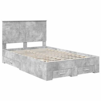 Struttura del letto con cassetto Grigio cemento 135 x 190 cm | homemem39