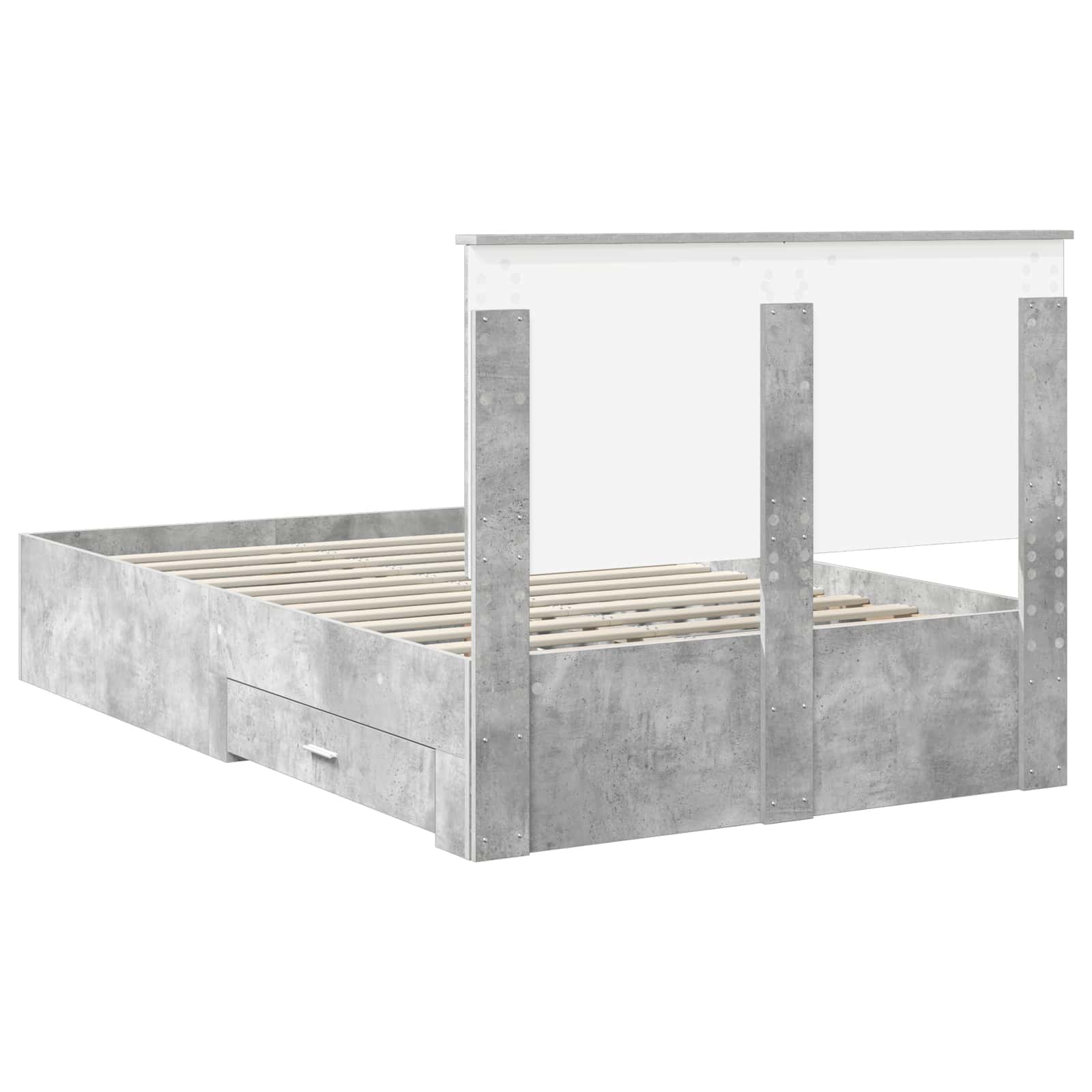 Struttura del letto con cassetto Grigio cemento 135 x 190 cm | homemem39
