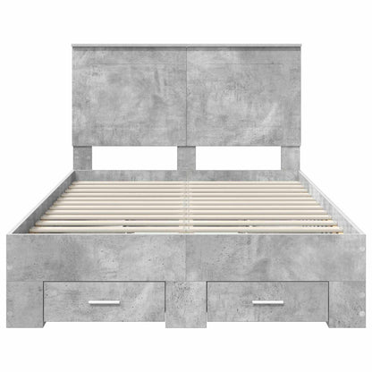 Struttura del letto con cassetto Grigio cemento 135 x 190 cm | homemem39
