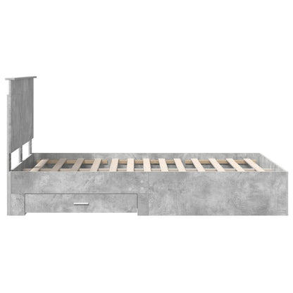 Struttura del letto con cassetto Grigio cemento 135 x 190 cm | homemem39