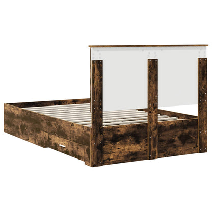 Struttura del letto Rovere fumé 135 x 190 cm Legno multistrato | homemem39