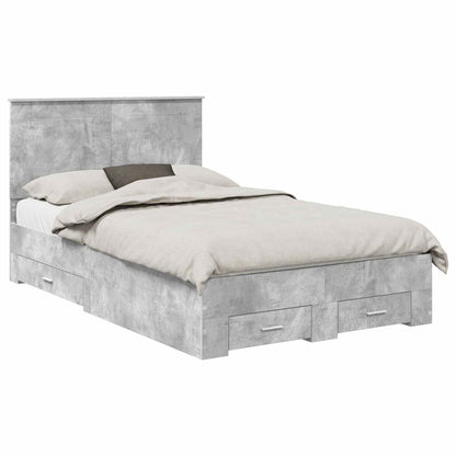 Struttura del letto con testiera Grigio cemento 120 x 190 cm | homemem39