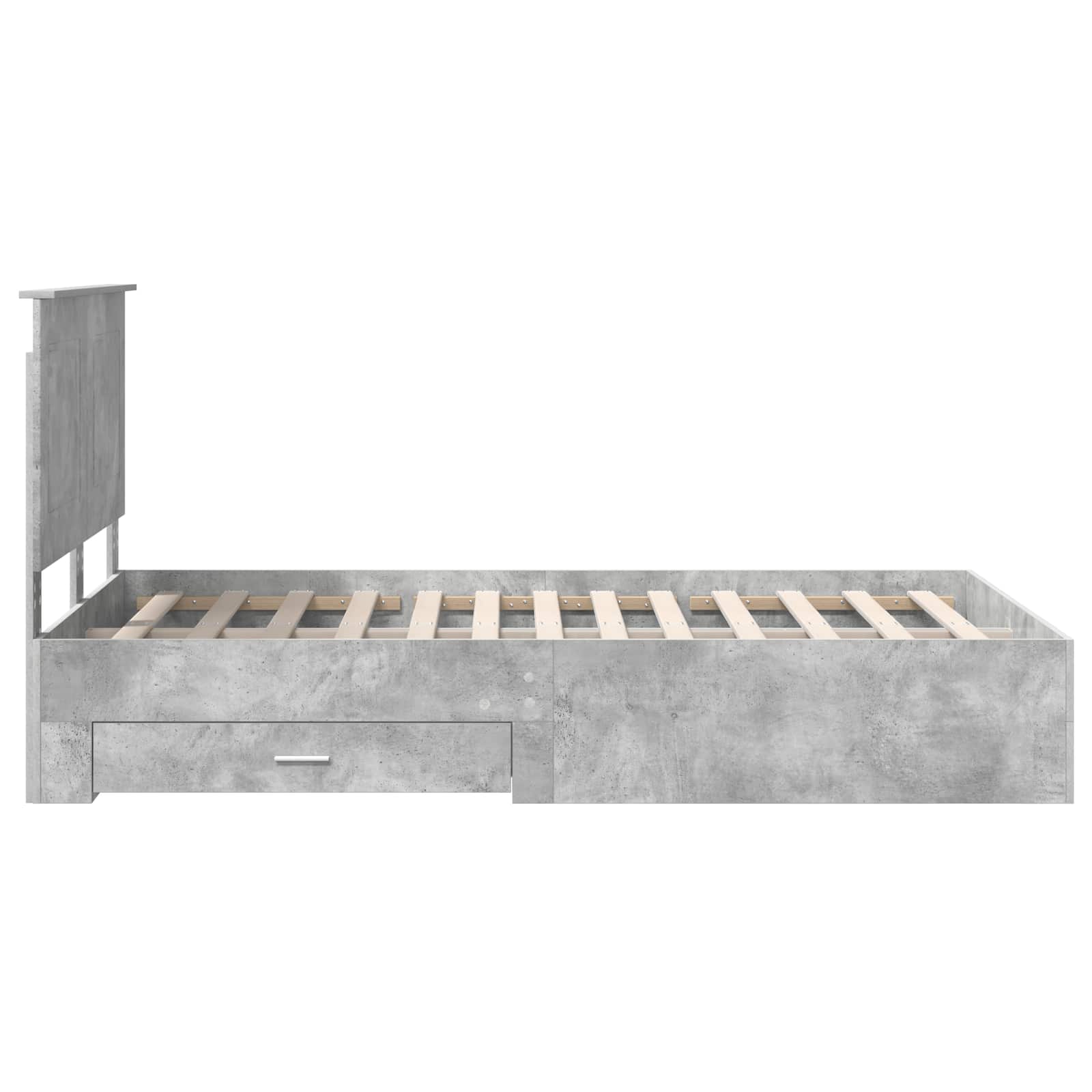 Struttura del letto con testiera Grigio cemento 120 x 190 cm | homemem39