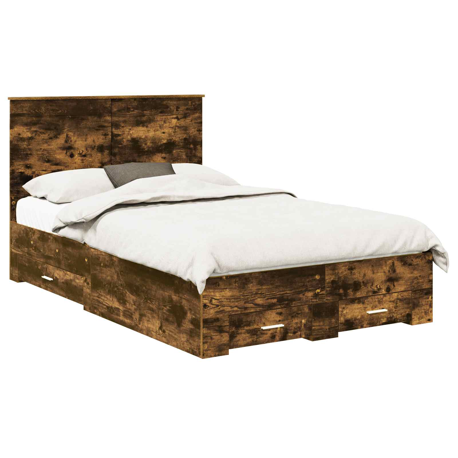 Struttura del letto Rovere fumé 120 x 190 cm Legno multistrato | homemem39