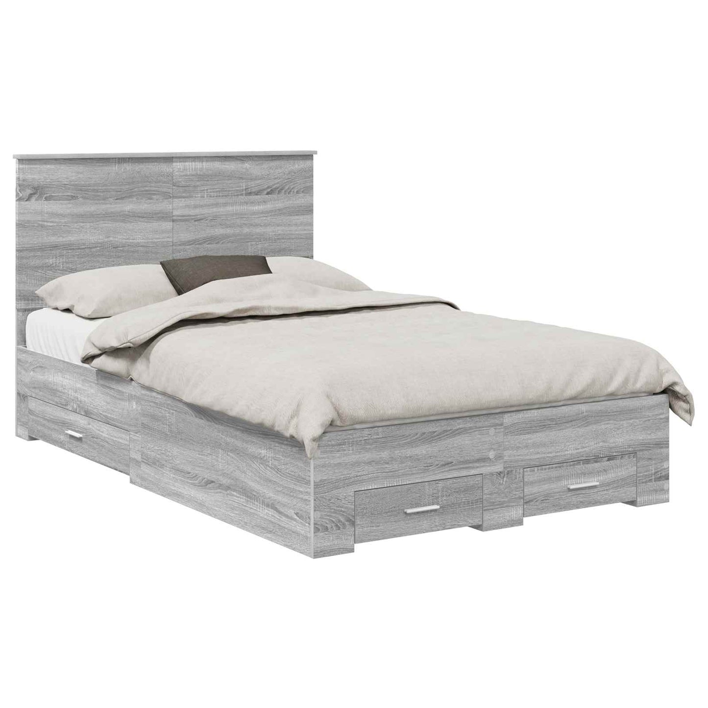Struttura del letto con testiera Grigio Sonoma 120 x 190 cm | homemem39