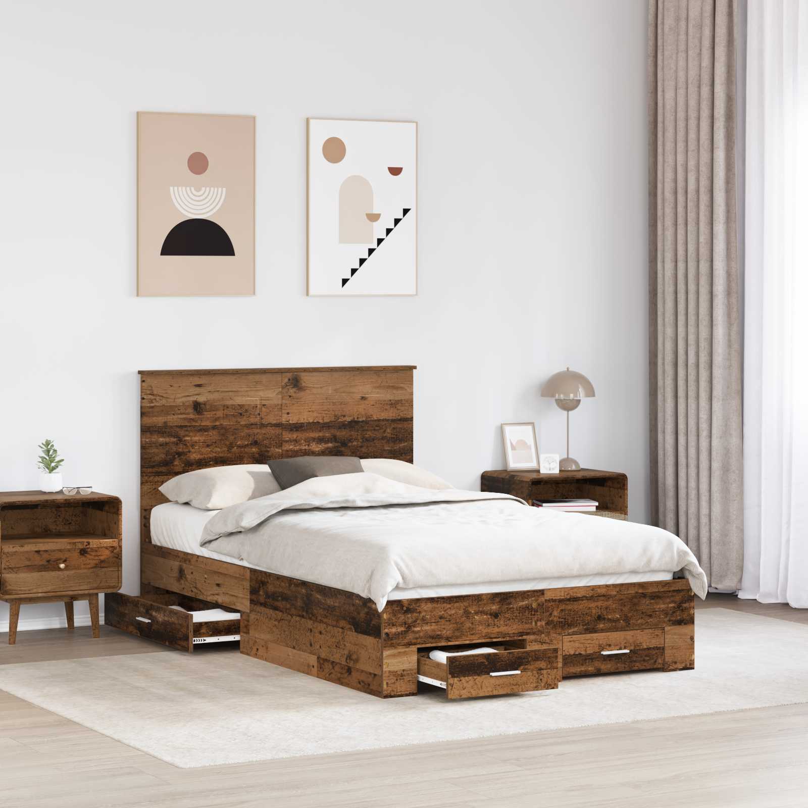 Struttura del letto con testiera Legno vecchio 120 x 190 cm | homemem39