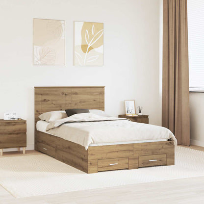 Struttura del letto Rovere artigianale 120 x 190 cm | homemem39