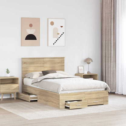 Struttura del letto con testiera Rovere Sonoma 120 x 200 cm | homemem39