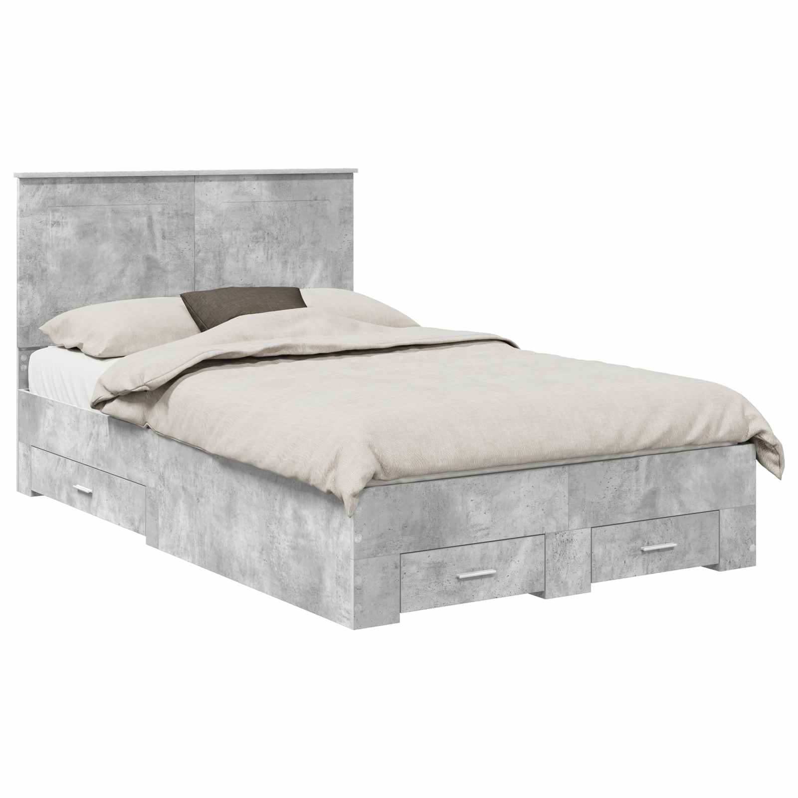 Struttura del letto con testiera Grigio cemento 120 x 200 cm | homemem39