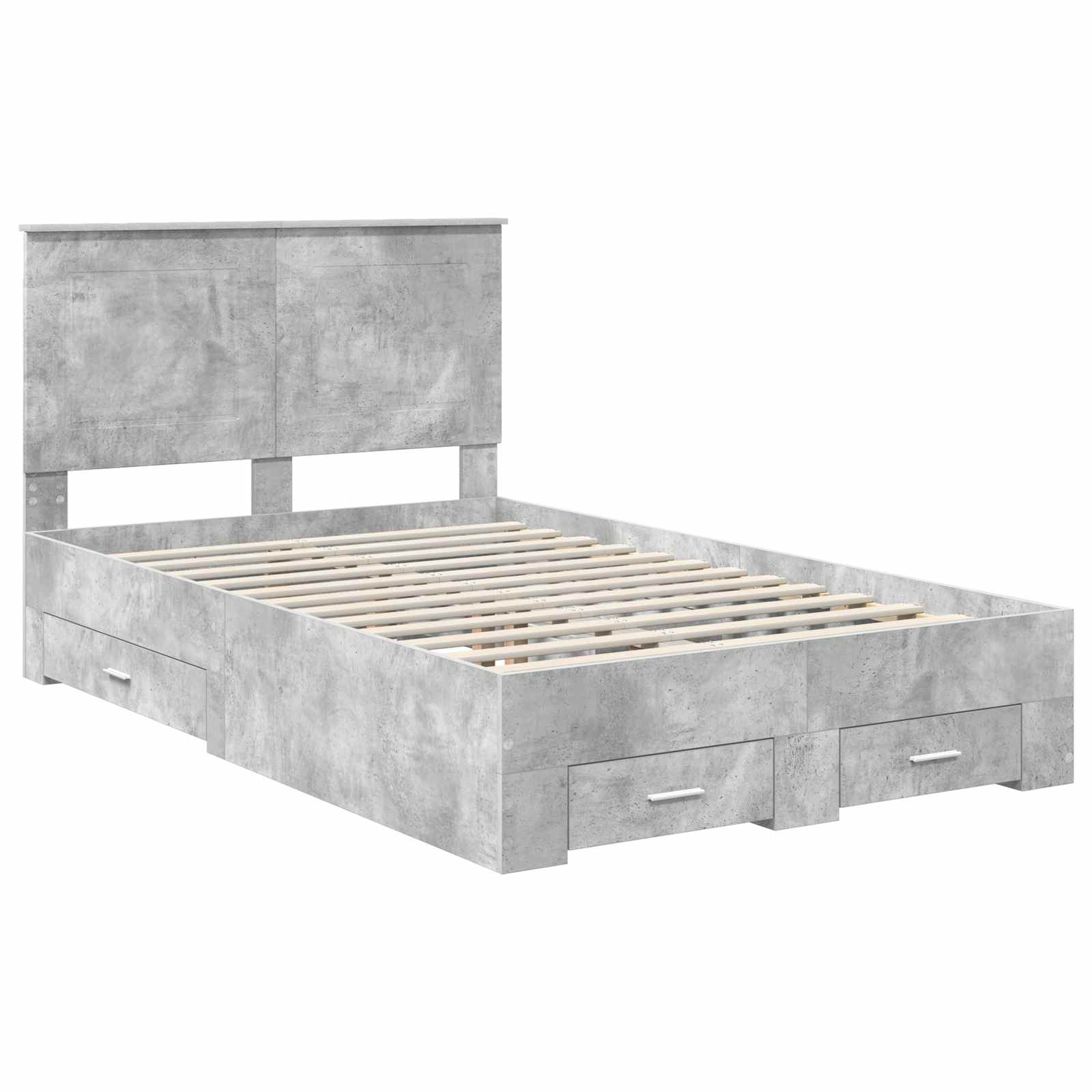 Struttura del letto con testiera Grigio cemento 120 x 200 cm | homemem39
