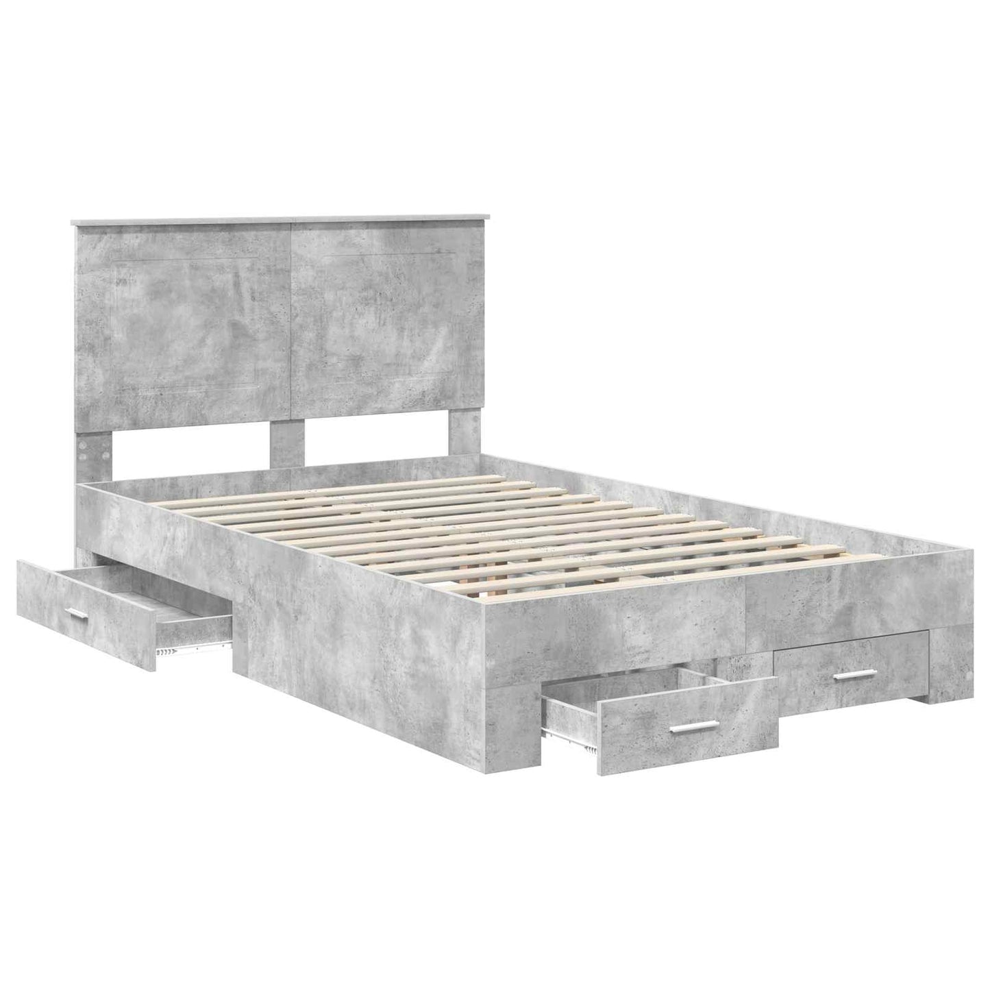 Struttura del letto con testiera Grigio cemento 120 x 200 cm | homemem39