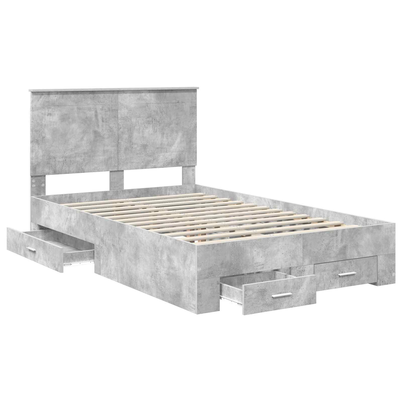 Struttura del letto con testiera Grigio cemento 120 x 200 cm | homemem39