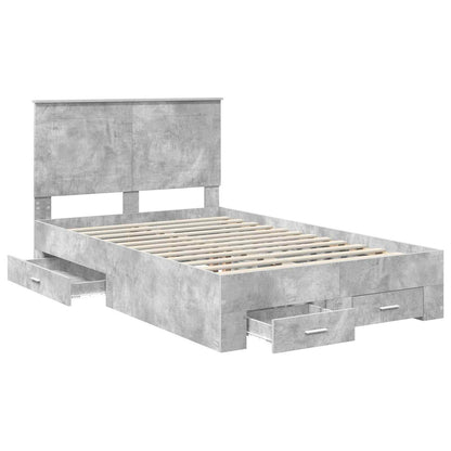 Struttura del letto con testiera Grigio cemento 120 x 200 cm | homemem39