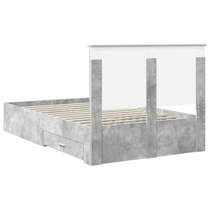 Struttura del letto con testiera Grigio cemento 120 x 200 cm | homemem39