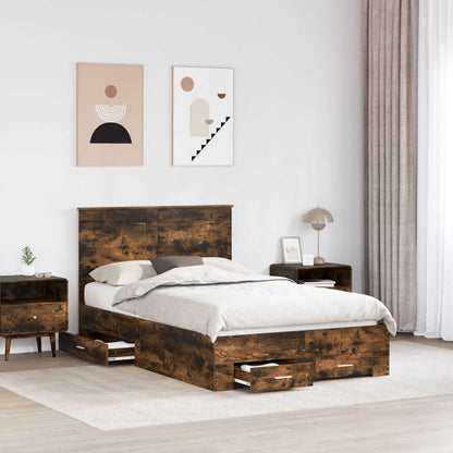 Struttura del letto Rovere fumé 120 x 200 cm Legno multistrato | homemem39
